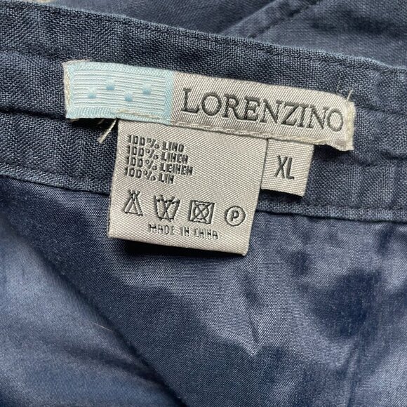 Lorenzino Pants Womens Size XL Blue Linen Capsule Casual Minimal Classic Light - Picture 9 of 10